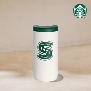 NWT Starbucks 2026 Limited Edition White Green Heritage 1971 12oz SS Tumbler
